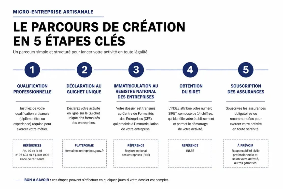 Parcours de création entre auto entrepreneur artisan de la qualification à l'immatriculation