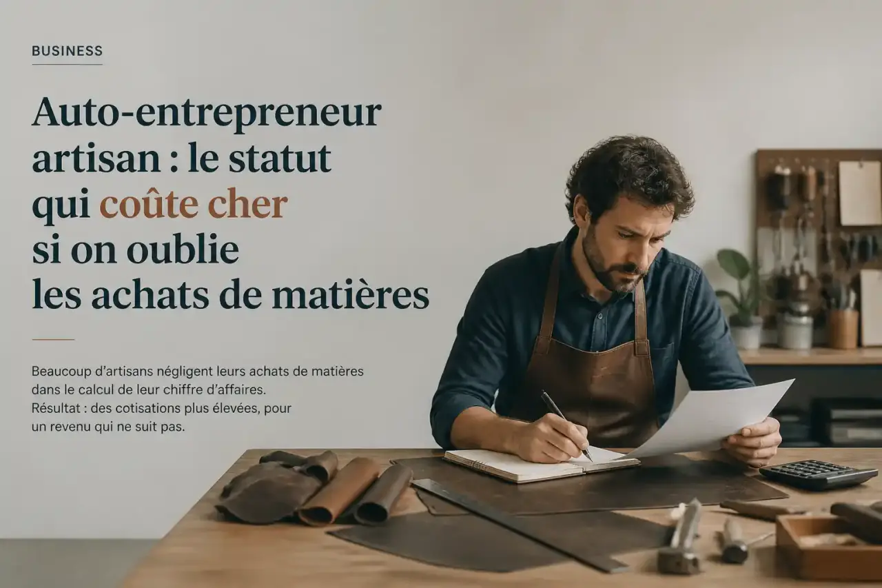 Auto-entrepreneur artisan : le statut qui coûte cher si on oublie les achats de matières