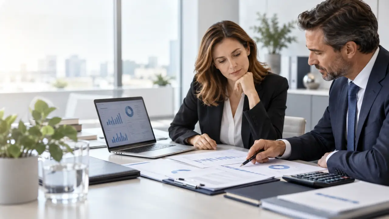 Dirigeant préparant les documents financiers de son entreprise avant un audit