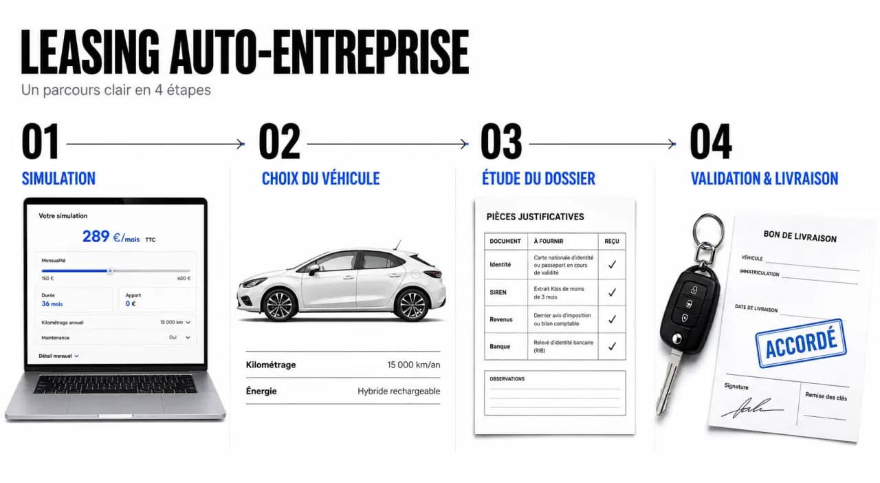 Leasing auto entreprise : étapes du dossier et de la livraison du véhicule professionnel