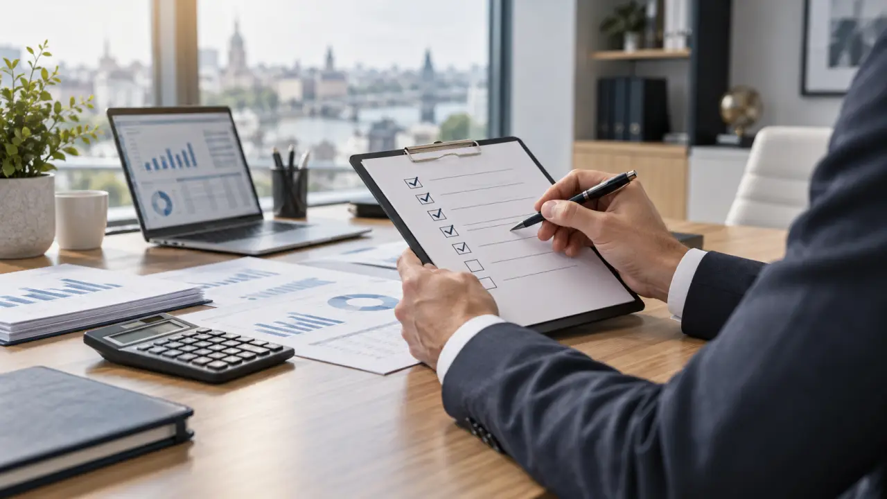 Dirigeant et expert-comptable vérifiant des données financières lors d'une clôture comptable