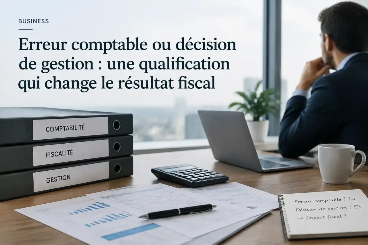 Erreur comptable ou décision de gestion : une qualification qui change le résultat fiscal