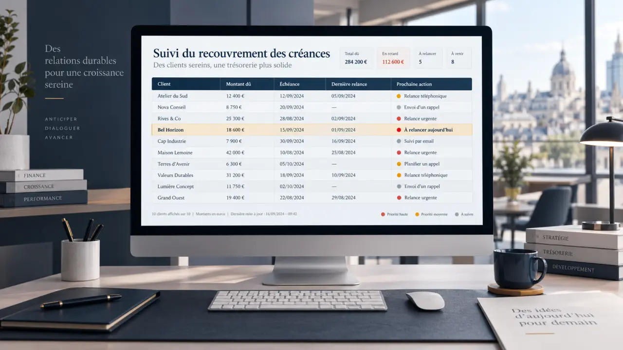 Tableau de recouvrement des créances : les 5 colonnes qui évitent les relances oubliées